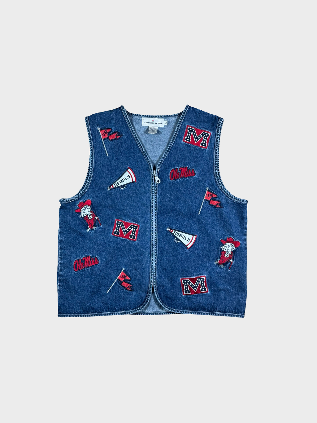 Vintage ole miss denim vest- L