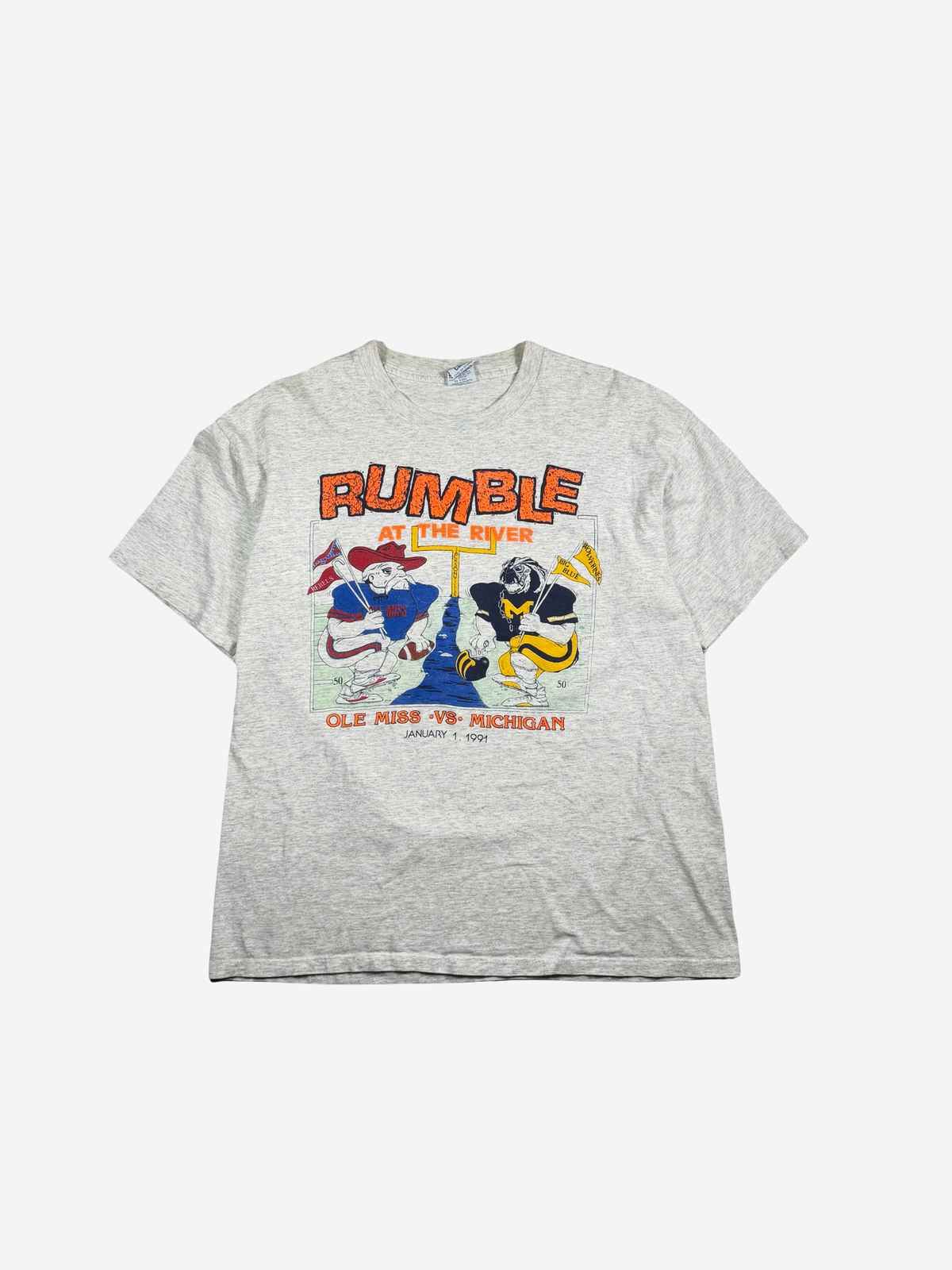 Vintage ole miss vs Michigan tee- L