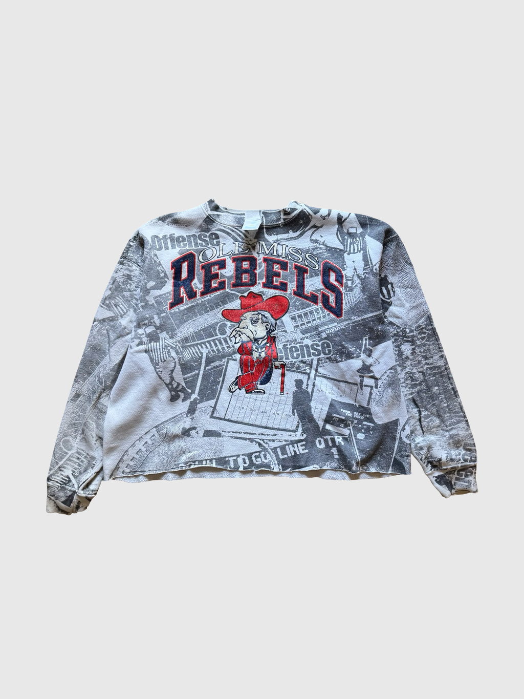 Ole Miss vintage cropped football sweatshirt- M/l