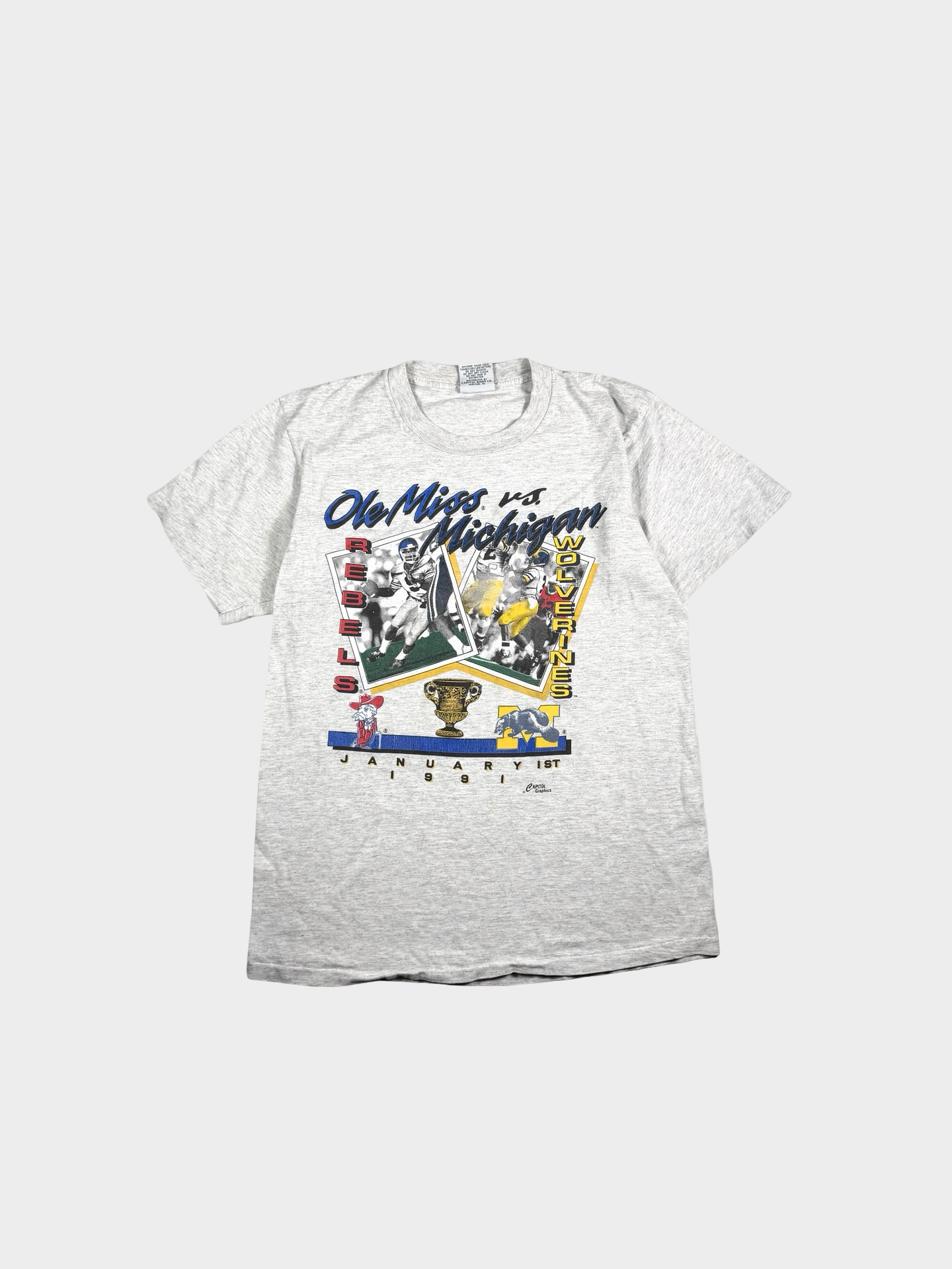 Ole Miss vs Michigan vintage tee- L